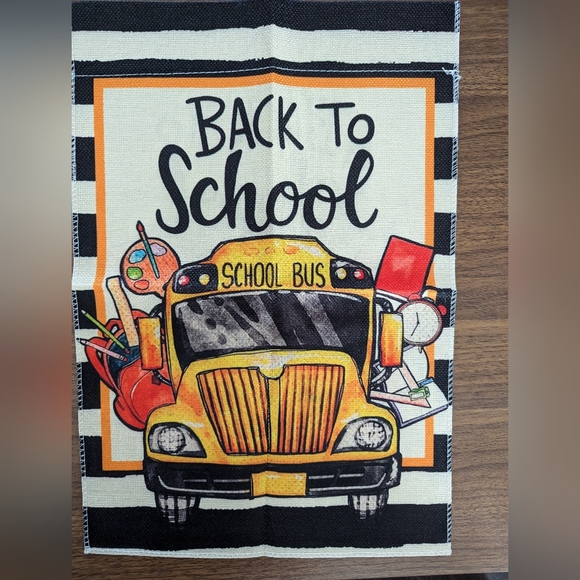 2/$12 "Back to School" Dbl Sided Garden Flag - Picture 1 of 2